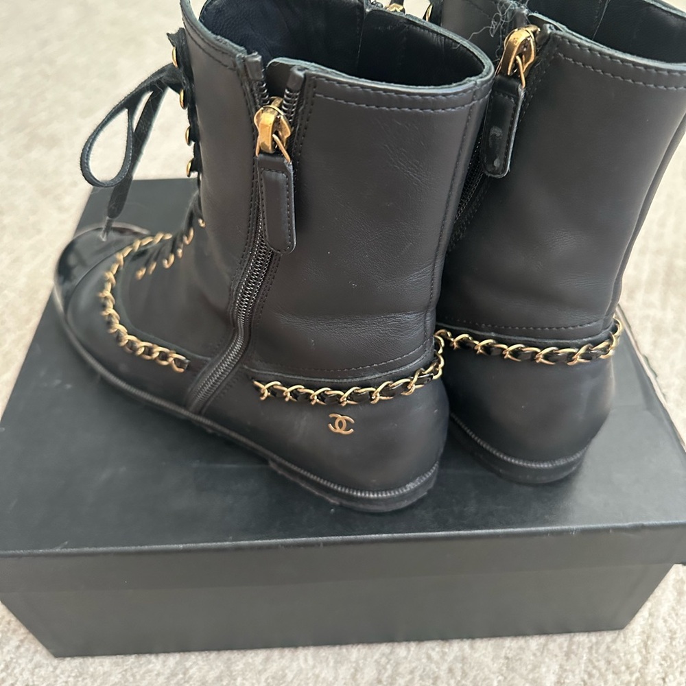 Chanel Black Leather Women's Boots - Picture 8 of 11